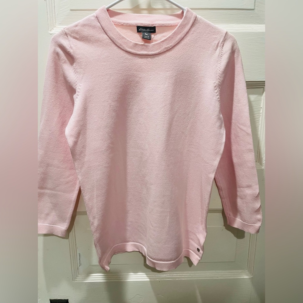 Y2K Eddie Bauer Pink Long Sleeve Layering Sweater, Size Small